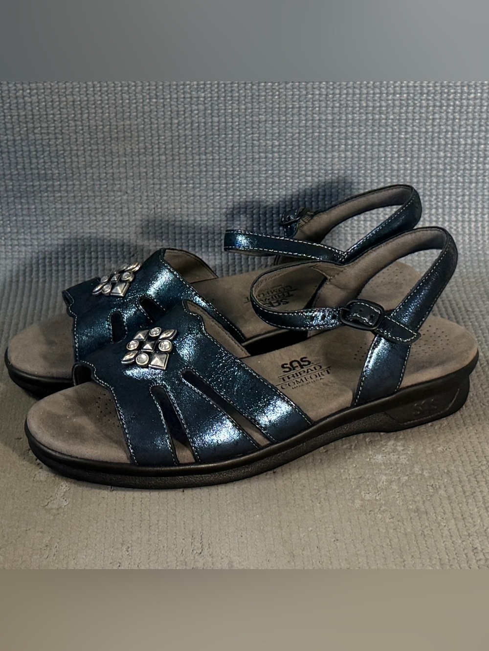 SAS Helena Quarter Strap Sandals Blue Women’s Size 8.5 N
